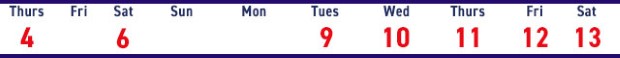 calendar showing advance poll dates