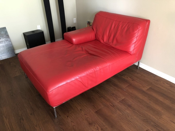 real leather sofa